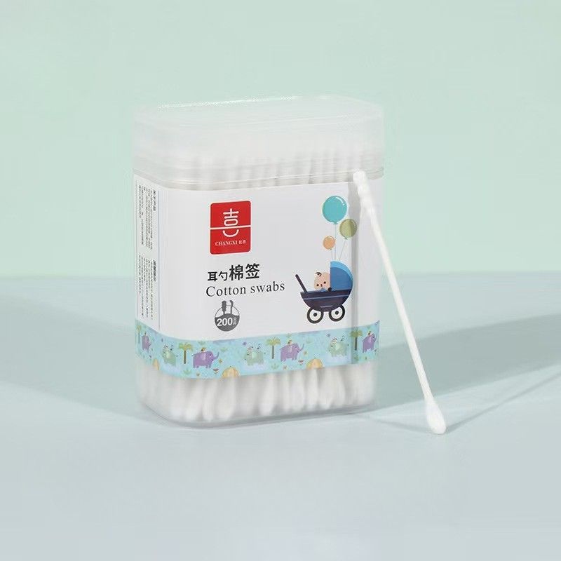 Dual-Ended Cotton Swabs – Ear Pick & Spiral Tip (200 pcs)