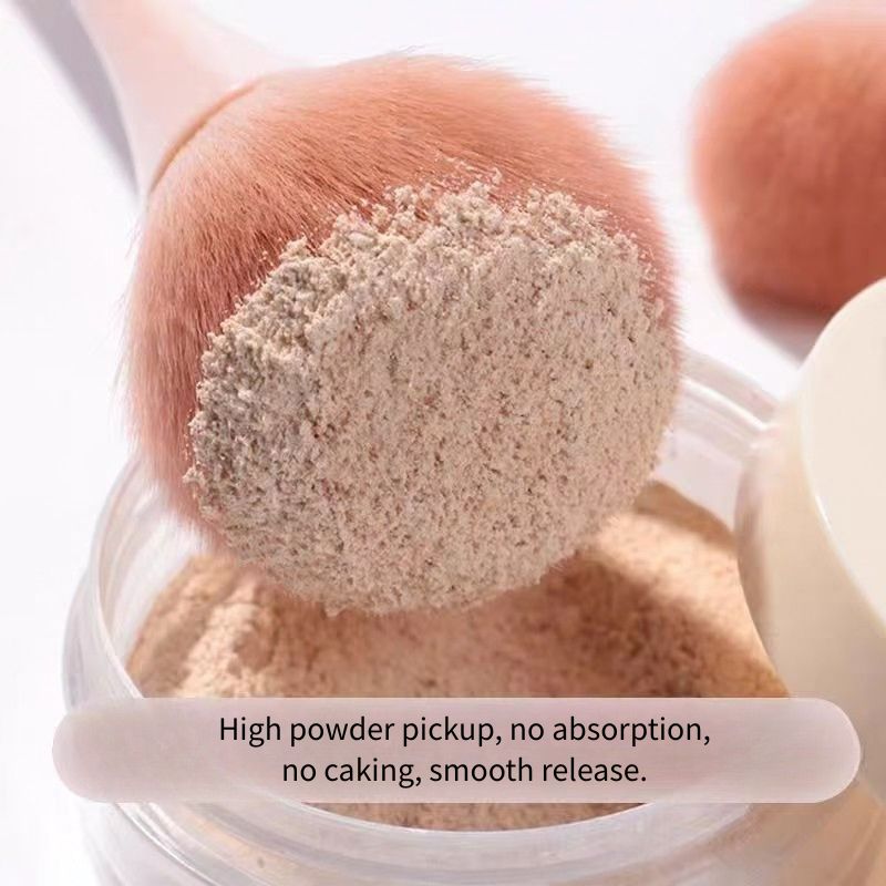 Airy Soft Focus Rose Gold Slim Waist Loose Powder Brush Australia | Aestha Cosmetics