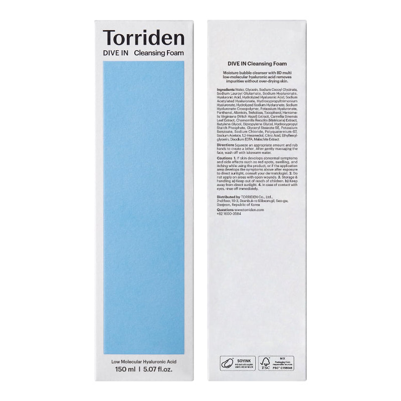 TORRIDEN DIVE-IN Low Molecular Hyaluronic Acid Cleansing Foam 150ml