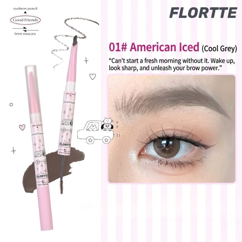 FLORTTE Good Friend Dual-Ended Eyebrow Mascara
