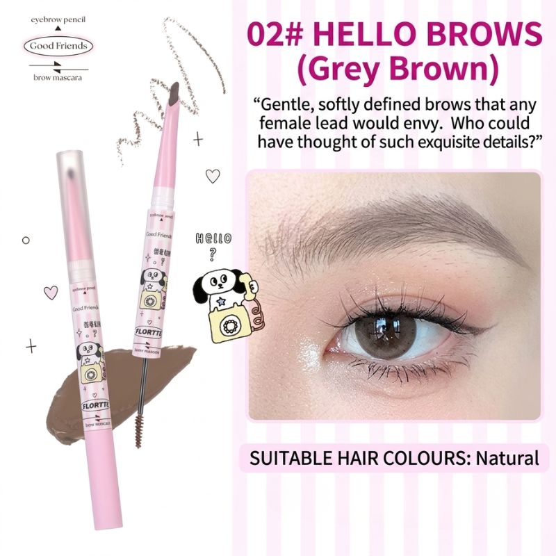 FLORTTE Good Friend Dual-Ended Eyebrow Mascara