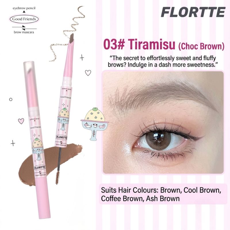 FLORTTE Good Friend Dual-Ended Eyebrow Mascara