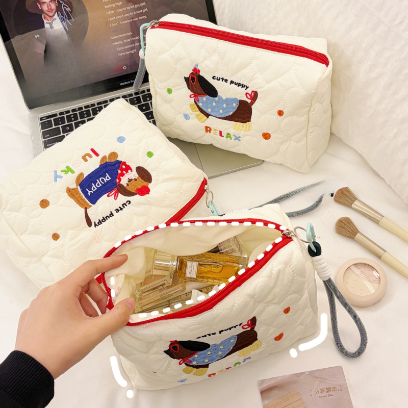 Cute Puppy Handheld Cosmetic Makeup Bag