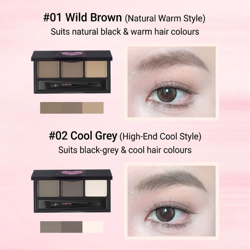 FLORTTE Three-Color Eyebrow Powder No Worries Series