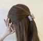 Pink Striped Square Hair Claw Clip – Small