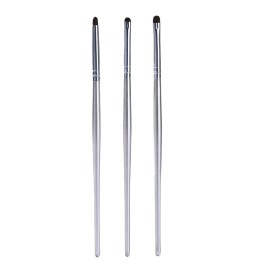 Silver Wooden Handle 3pcs Horse Hair Eyeshadow Brush Set Australia | Aestha Cosmetics