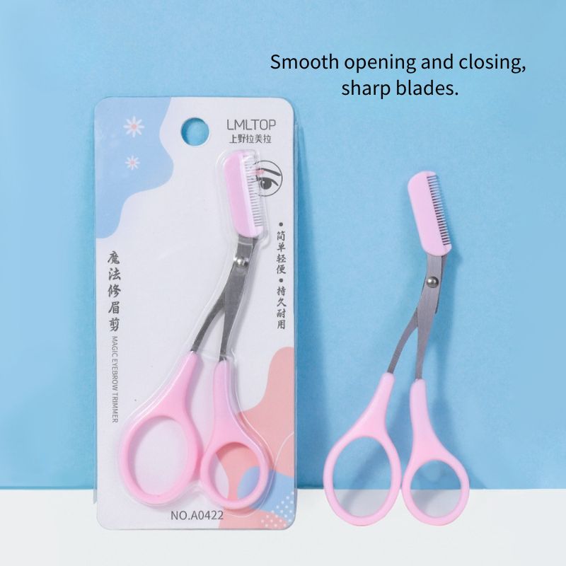 Eyebrow Trimmer Scissors with Comb – Professional Grooming Tool