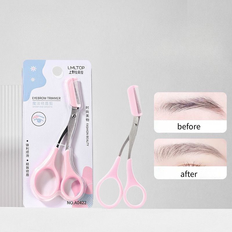 Eyebrow Trimmer Scissors with Comb – Professional Grooming Tool