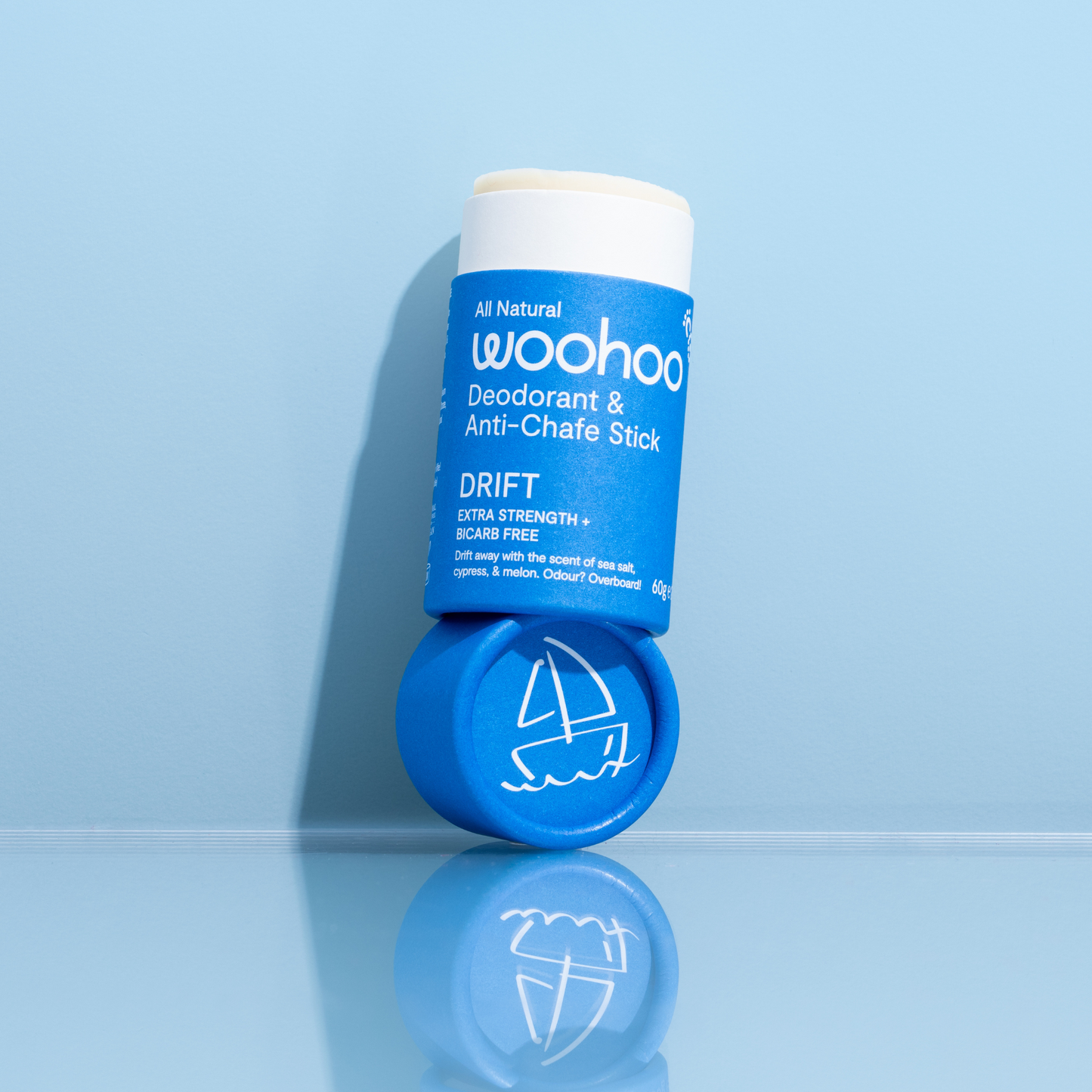 Woohoo Natural Deodorant & Anti-Chafe Stick (Drift) 60g