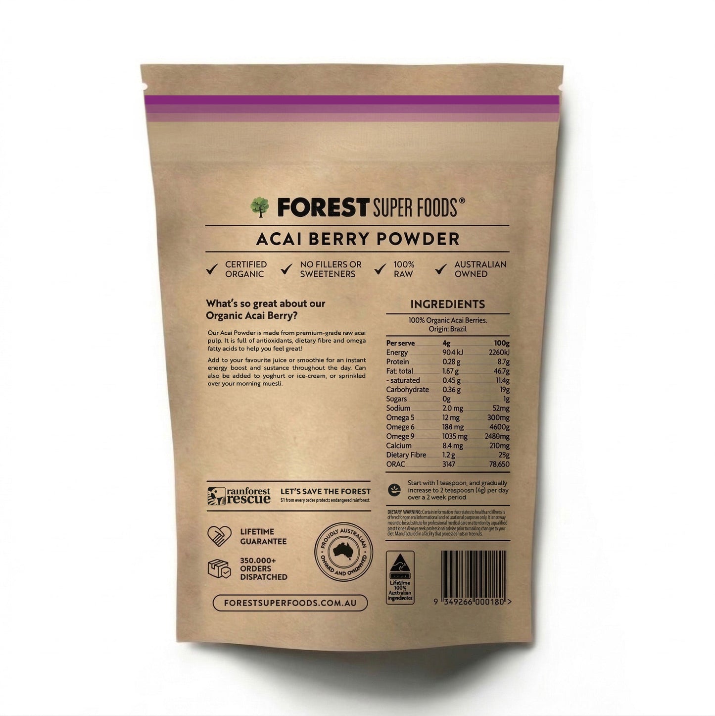 Certified Organic Acai Berry Powder