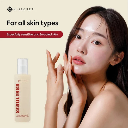 K-Secret Seoul 1988 Essence 100ml – Snail Mucin 97% + Rice Hydrating Facial Essence