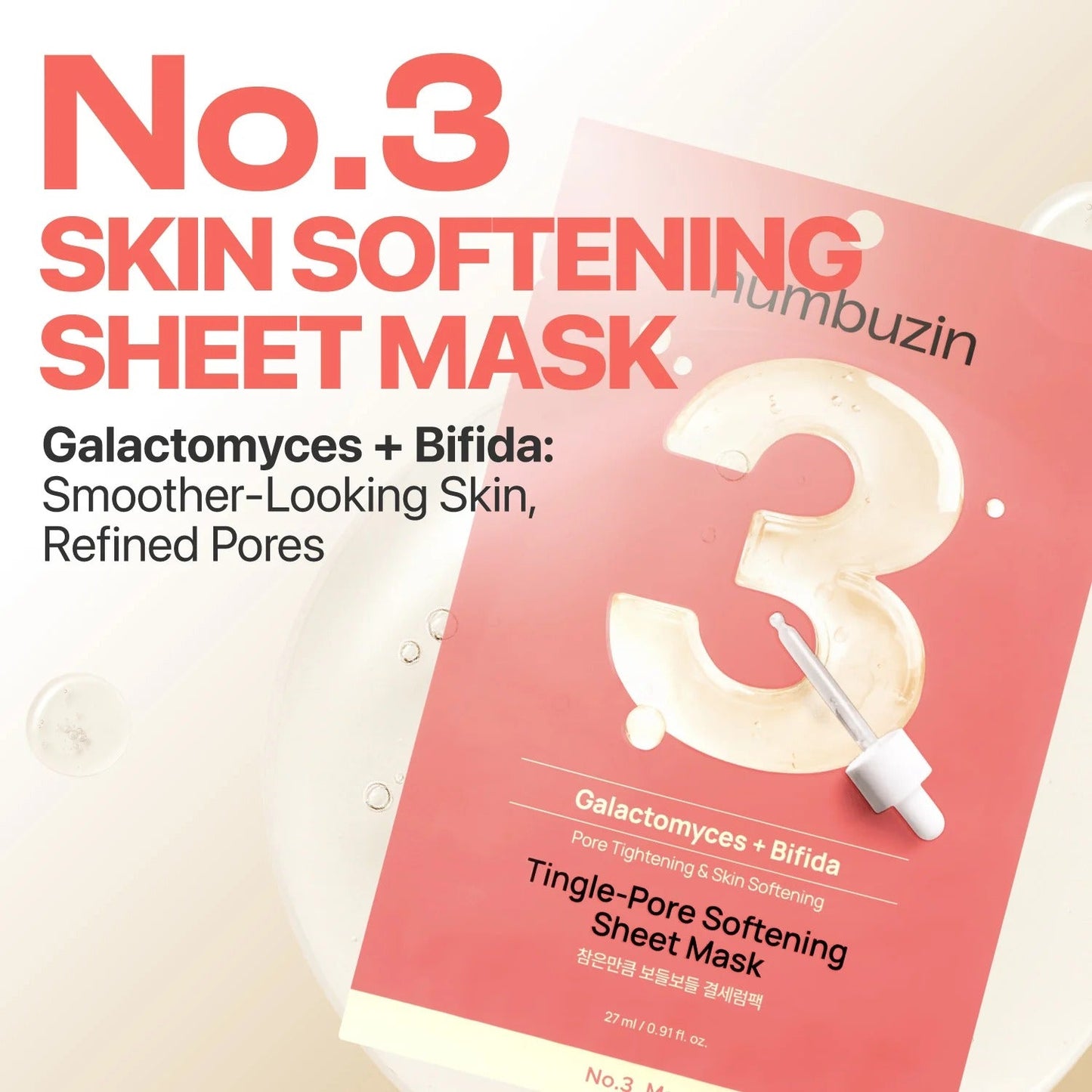 Numbuzin No. 3 Tingle-Pore Softening Sheet Mask