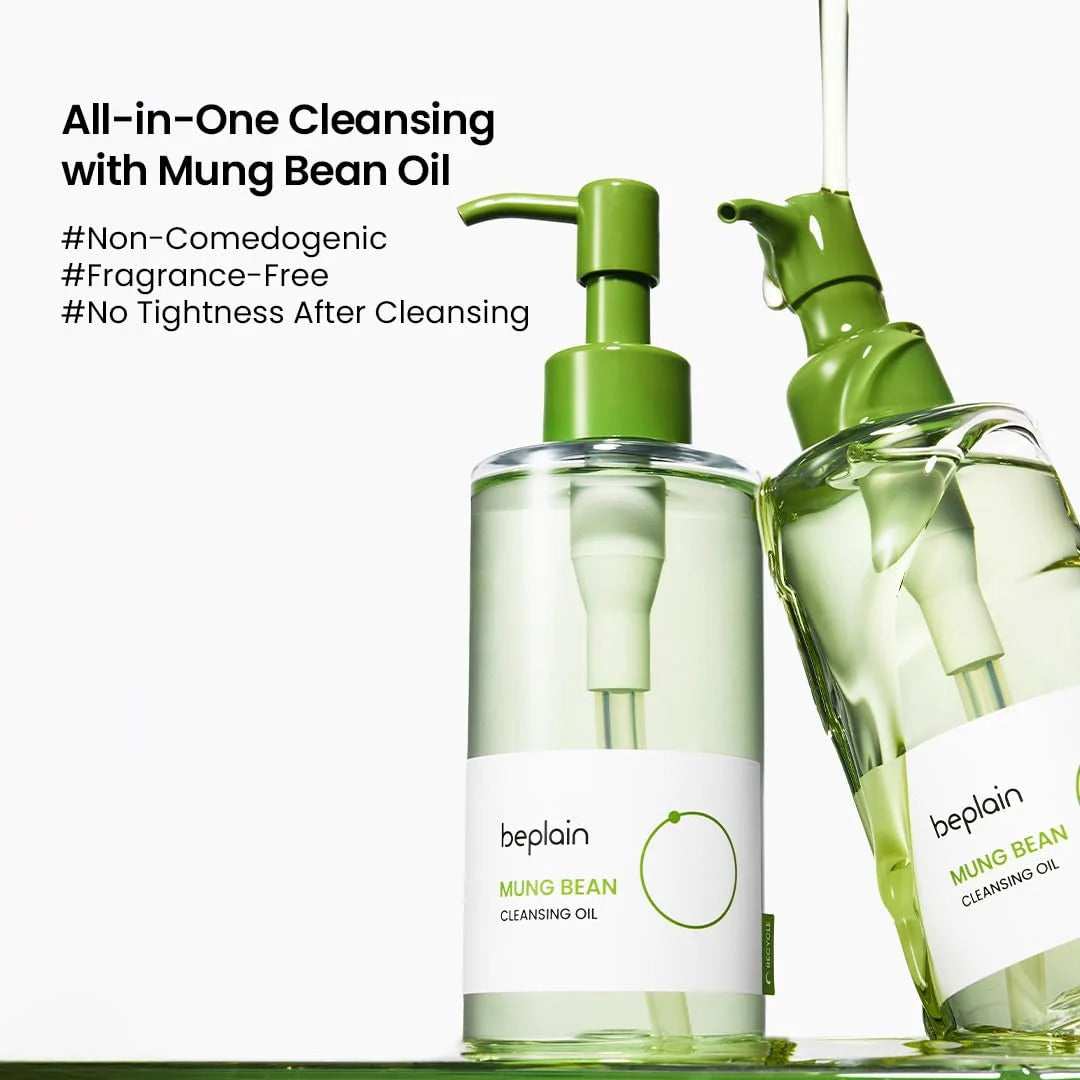 Beplain Mung Bean Gentle Cleansing Set (Foam 80ml + Cleansing Oil 200ml + Pore Clay Mask 120ml)