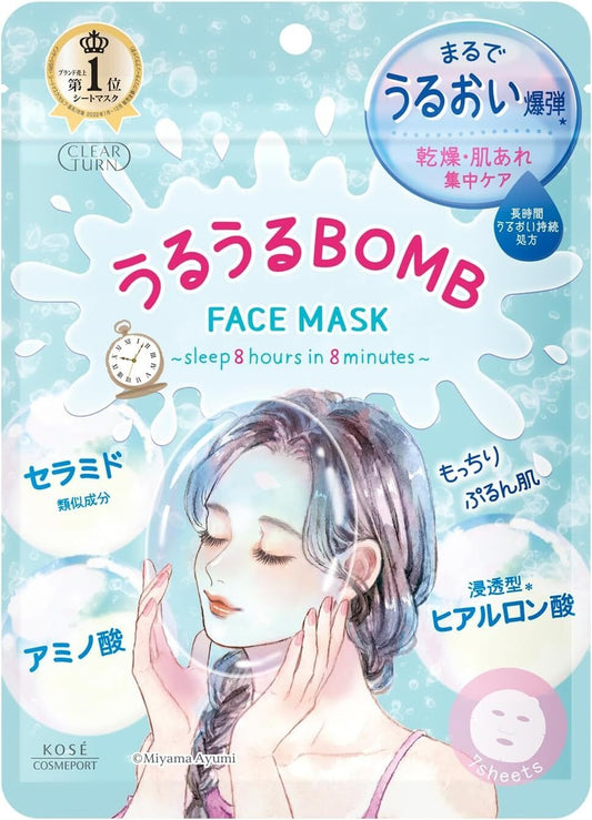KOSE Clear Turn Face Mask – Moisturising Bomb (7 Sheets)